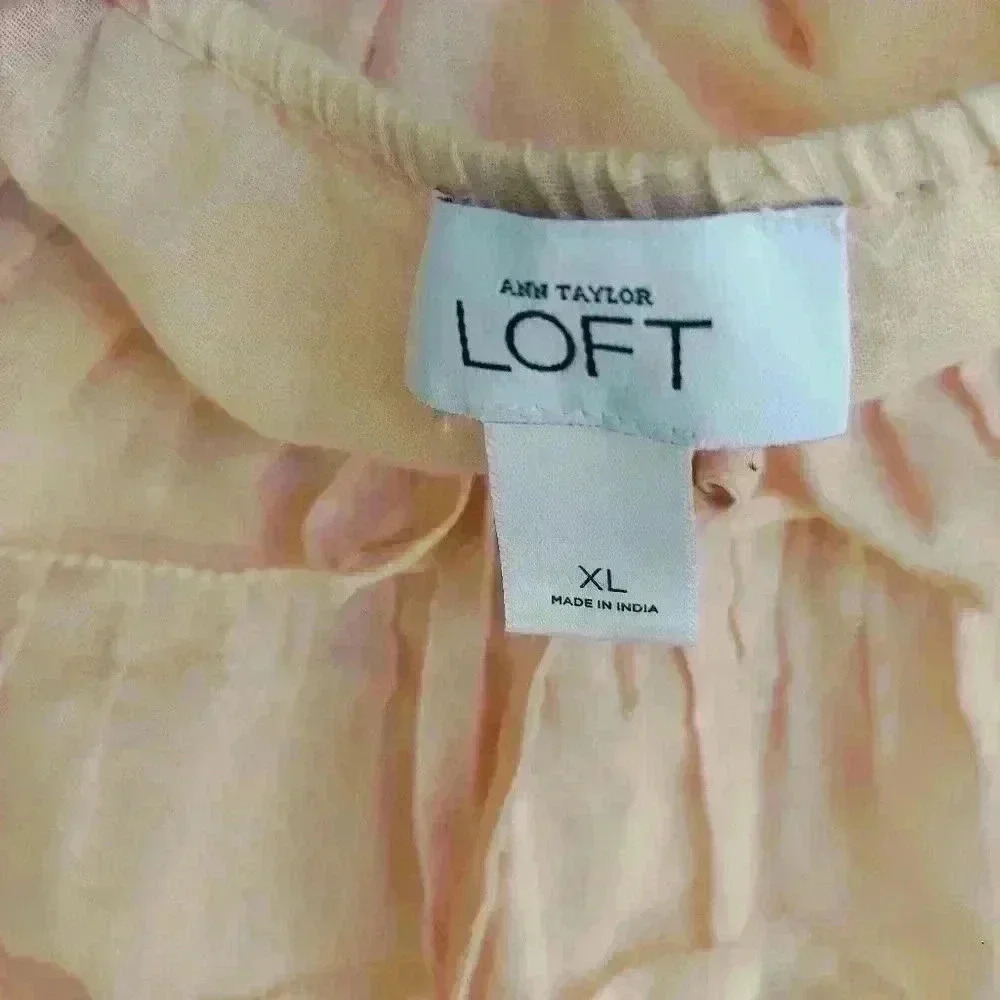 Ann Taylor Loft Strappy Ruffled Linen Blend Top - Picture 4 of 5